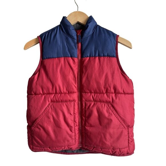 Old Navy Youth Small Puffer Vest Red Blue - Picture 1 of 8